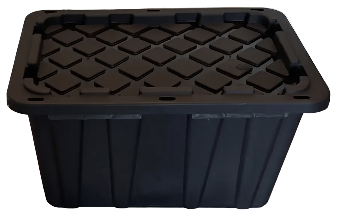 A real Pack N Roll YEG reusable moving bin with a lockable lid, delivered and ready to pack